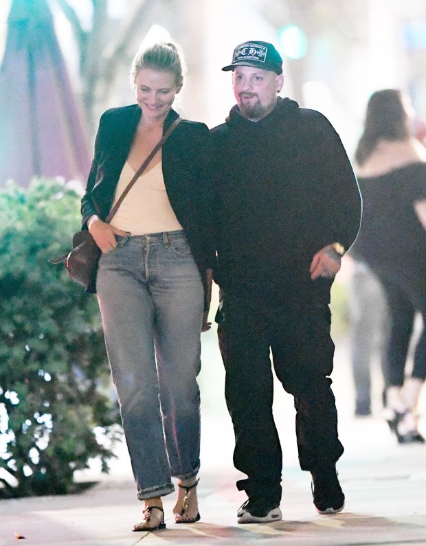 EXCLUSIVE: Cameron Diaz and Benji Madden pack on the PDA during a date night