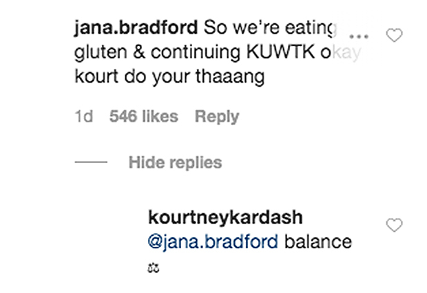 Кортни Кардашьян отвечает хейтерам в Instagram на обвинения в ее адрес