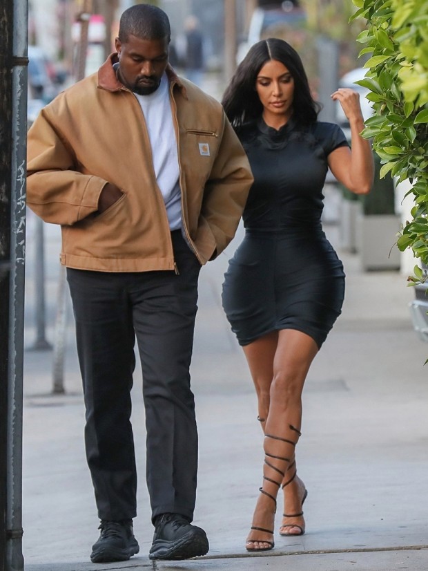 *EXCLUSIVE* Kim Kardashian and Kanye West go out to dinner at Giorgio Baldi