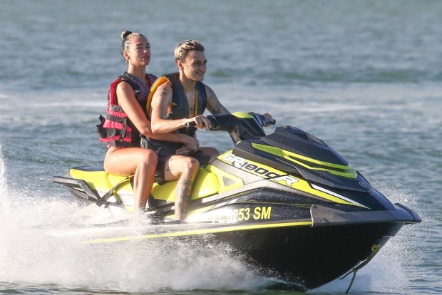 Dua Lipa and Anwar Hadid are a sexy duo riding Jet skis in Miami