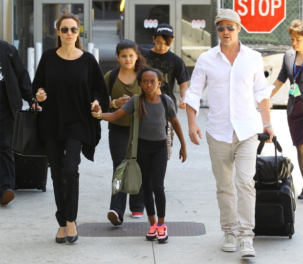 Brad Pitt and Angelina Jolie at LAX Airport, Los Angeles, America - 14 Jun 2014